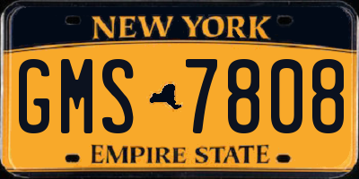 NY license plate GMS7808