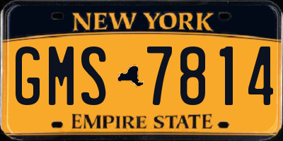 NY license plate GMS7814