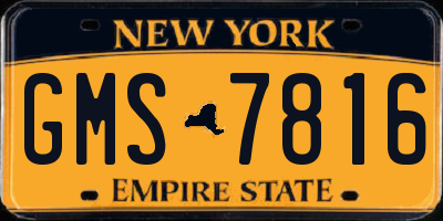 NY license plate GMS7816