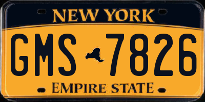 NY license plate GMS7826