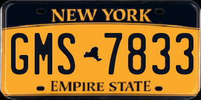 NY license plate GMS7833