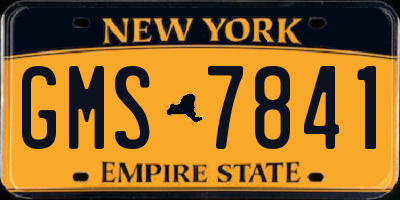 NY license plate GMS7841