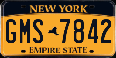 NY license plate GMS7842