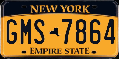 NY license plate GMS7864