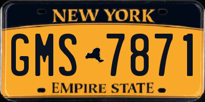 NY license plate GMS7871