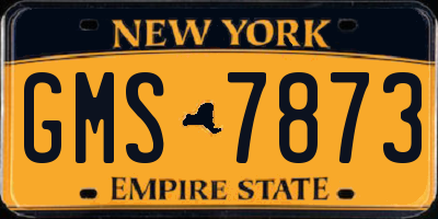 NY license plate GMS7873