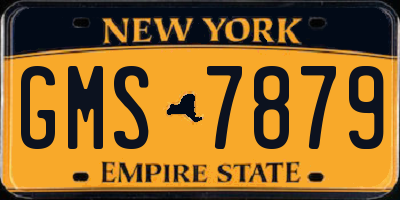 NY license plate GMS7879