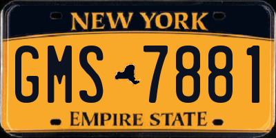 NY license plate GMS7881