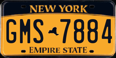 NY license plate GMS7884