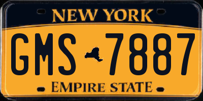 NY license plate GMS7887