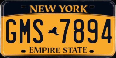 NY license plate GMS7894