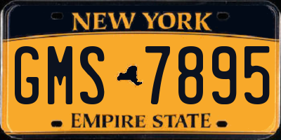 NY license plate GMS7895