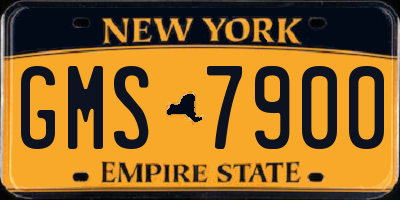 NY license plate GMS7900