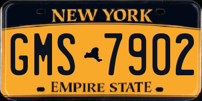 NY license plate GMS7902