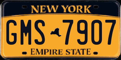 NY license plate GMS7907