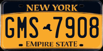 NY license plate GMS7908
