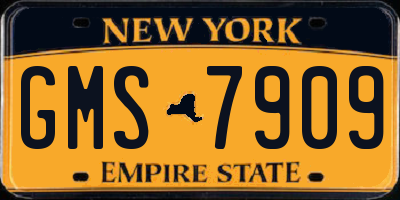 NY license plate GMS7909