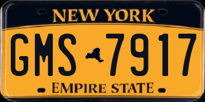 NY license plate GMS7917