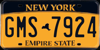 NY license plate GMS7924