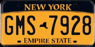 NY license plate GMS7928