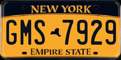 NY license plate GMS7929