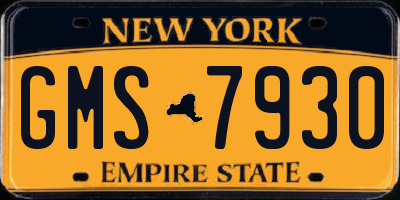 NY license plate GMS7930