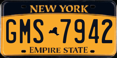 NY license plate GMS7942