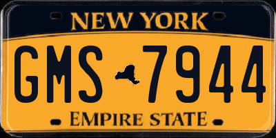 NY license plate GMS7944