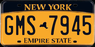 NY license plate GMS7945