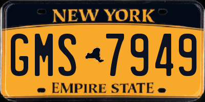 NY license plate GMS7949