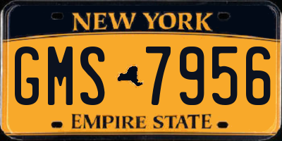 NY license plate GMS7956