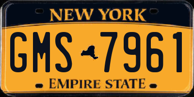 NY license plate GMS7961
