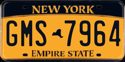 NY license plate GMS7964