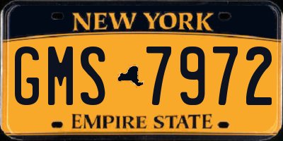 NY license plate GMS7972