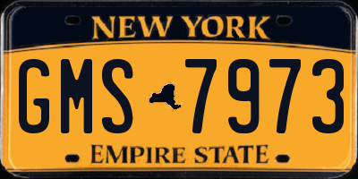 NY license plate GMS7973