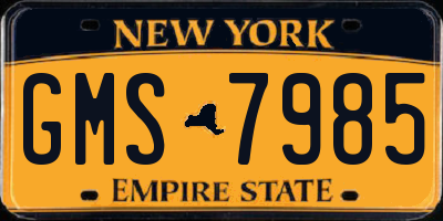 NY license plate GMS7985