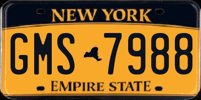 NY license plate GMS7988