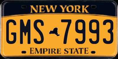 NY license plate GMS7993