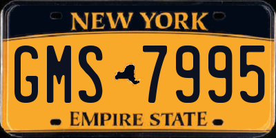 NY license plate GMS7995