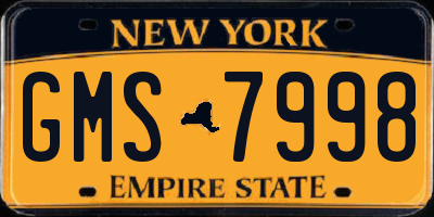 NY license plate GMS7998