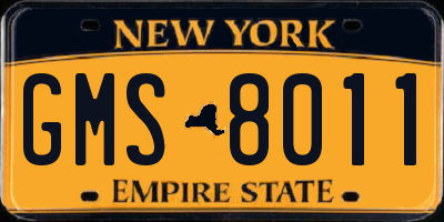 NY license plate GMS8011