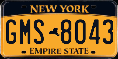 NY license plate GMS8043