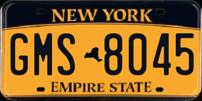 NY license plate GMS8045