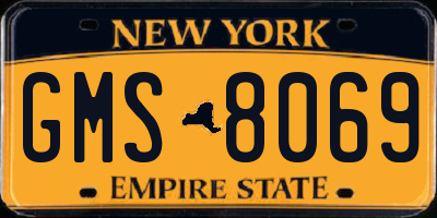 NY license plate GMS8069