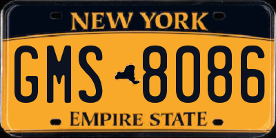 NY license plate GMS8086
