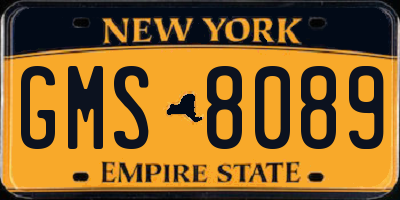 NY license plate GMS8089