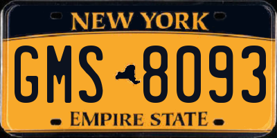 NY license plate GMS8093