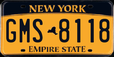NY license plate GMS8118