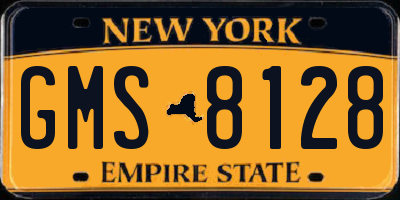NY license plate GMS8128