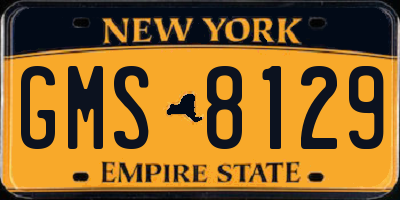 NY license plate GMS8129